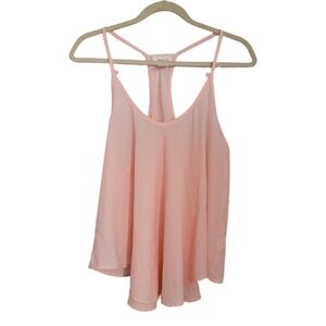 Poetry Top Womens L Large Pink Sleeveless Scoop Neck Flowy